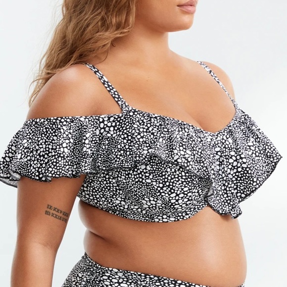 NWT Elomi Ruffle Bikini Top *Bra‎ sized* US 40G - Picture 3 of 10